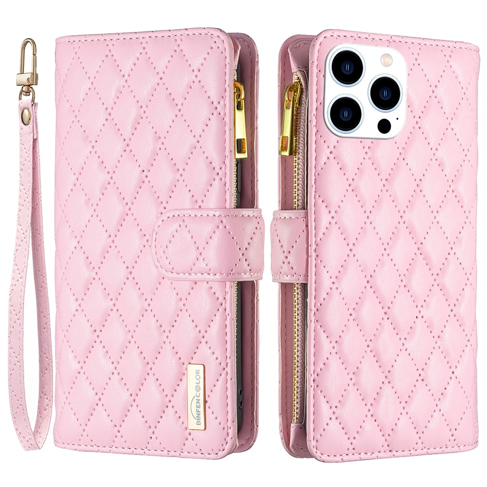 BINFEN BINFEN iPhone 16 Pro Max Fodral Diamond Multifunktionell Rosa