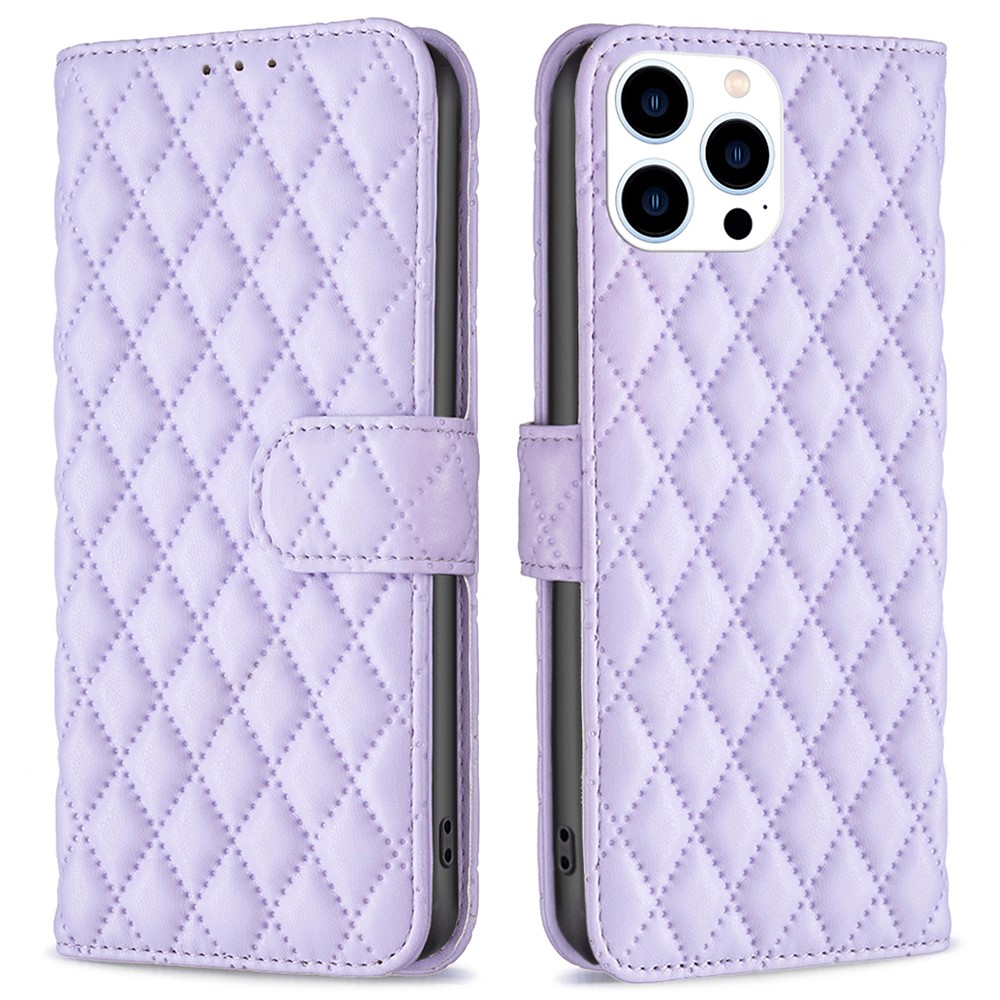  iPhone 16 Pro Max Fodral Diamond Läder Lila