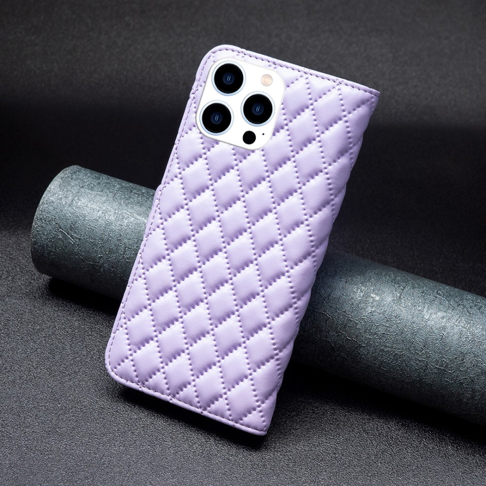  iPhone 16 Pro Max Fodral Diamond Läder Lila