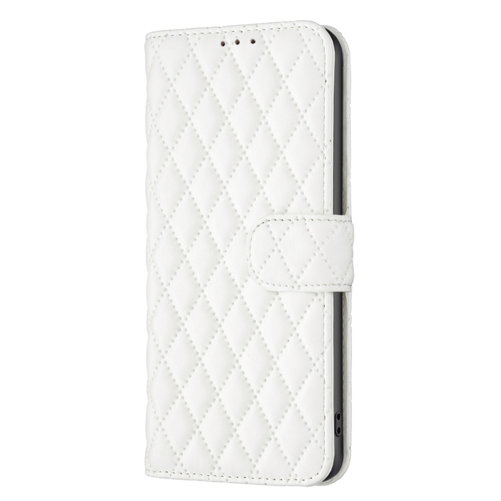  iPhone 16 Pro Max Fodral Diamond Läder Vit