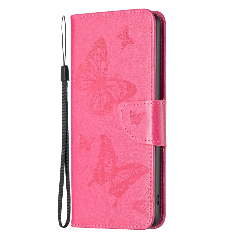  iPhone 16 Pro Max Fodral Med Fjäril Tryck Rosa