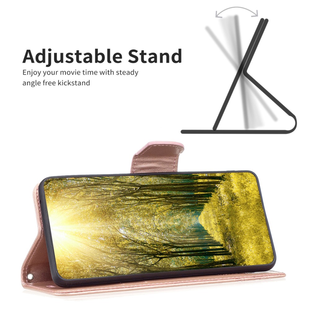  iPhone 16 Pro Max Fodral Med Fjäril Tryck Roséguld