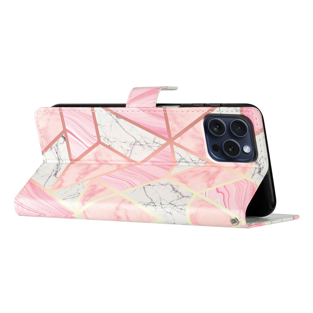  iPhone 16 Pro Max Fodral Med Marmor Tryck Rosa