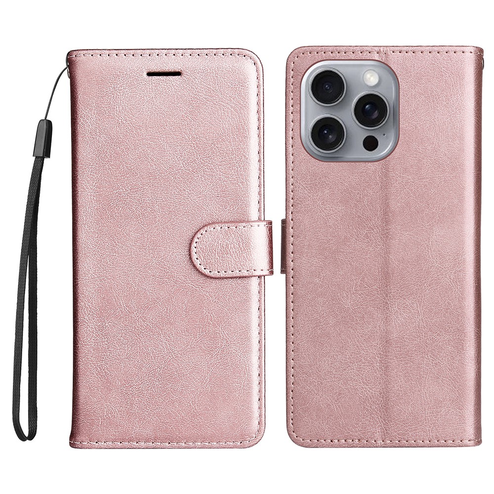  iPhone 16 Pro Max Fodral Läder Roséguld