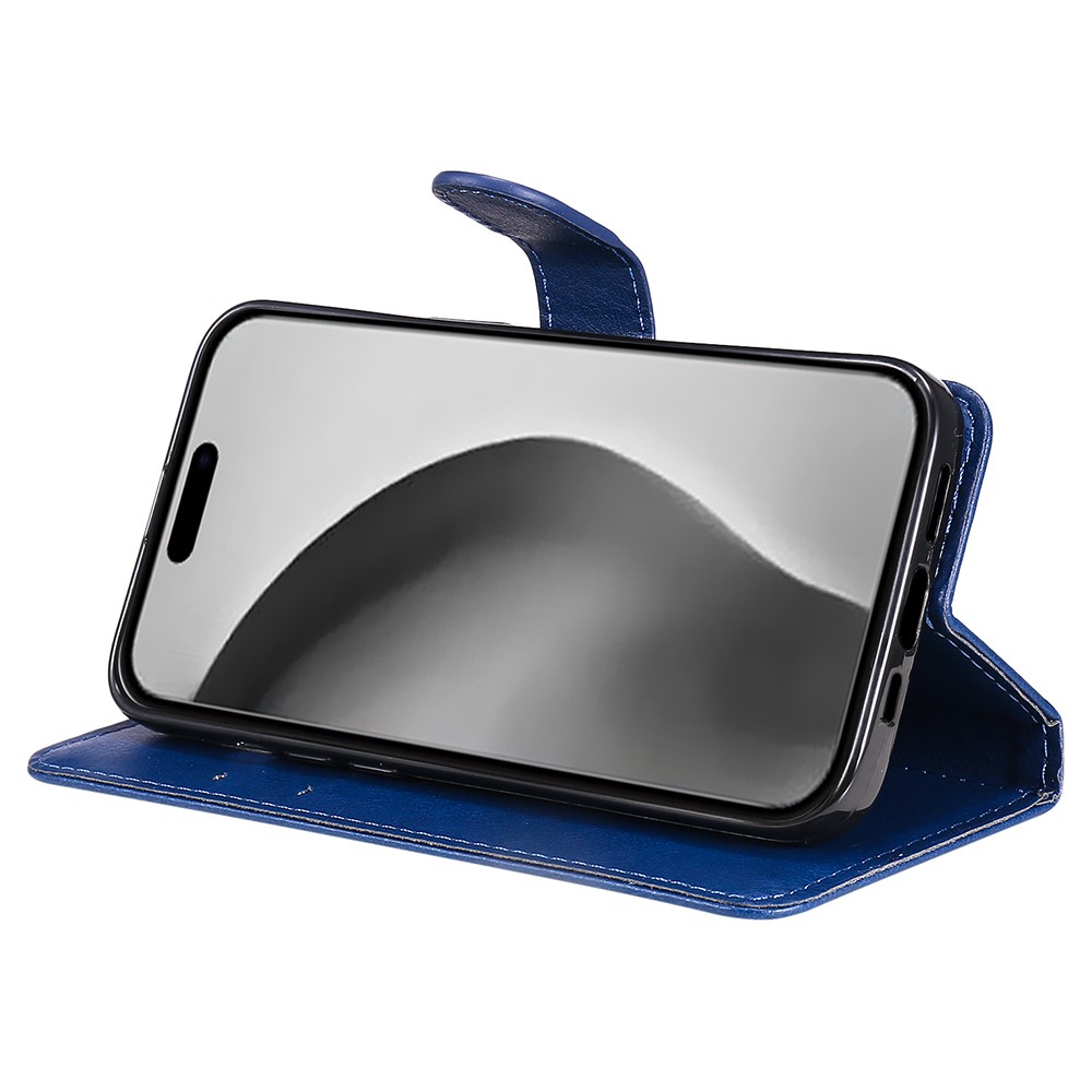  iPhone 16 Pro Max Fodral Läder Mörk Blå