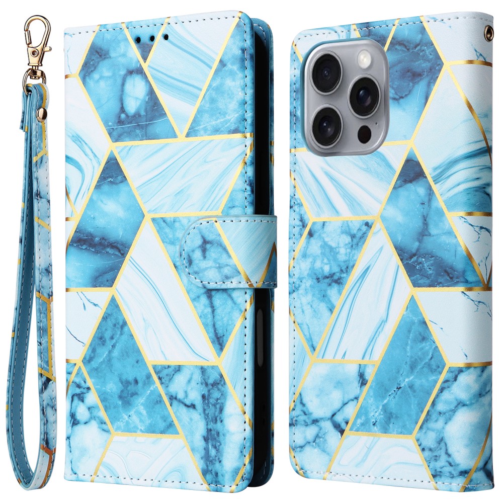  iPhone 16 Pro Max Fodral Marmor Tryck Blå