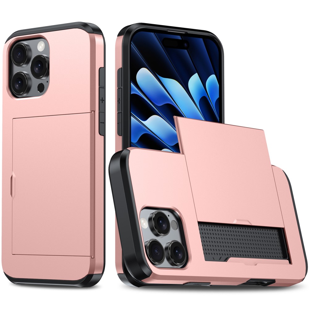  iPhone 16 Pro Max Skal Hybrid Kortfack Roséguld