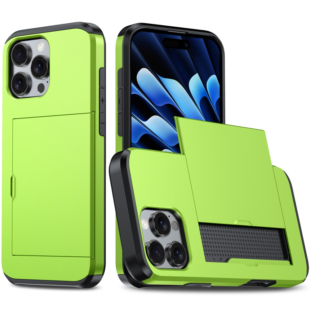  iPhone 16 Pro Max Skal Hybrid Kortfack Grön