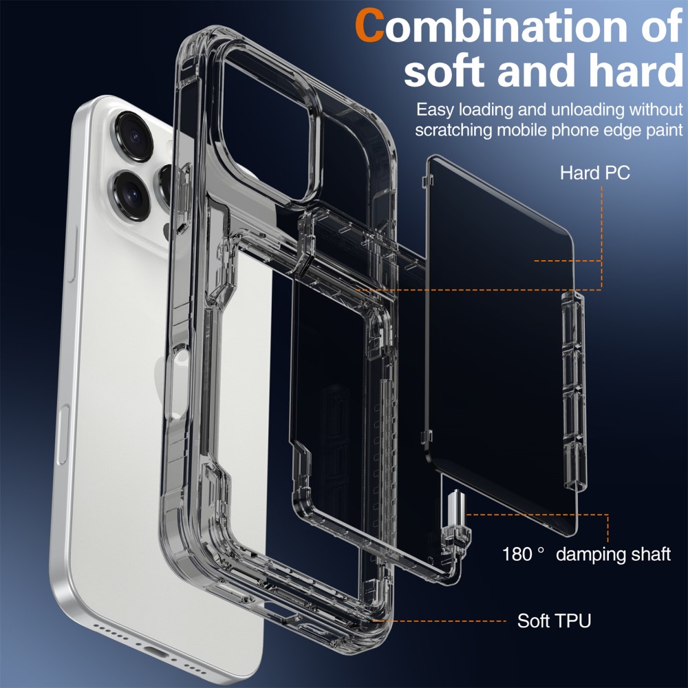  iPhone 16 Pro Max Skal Kickstand Med Kortfack Tonad Svart