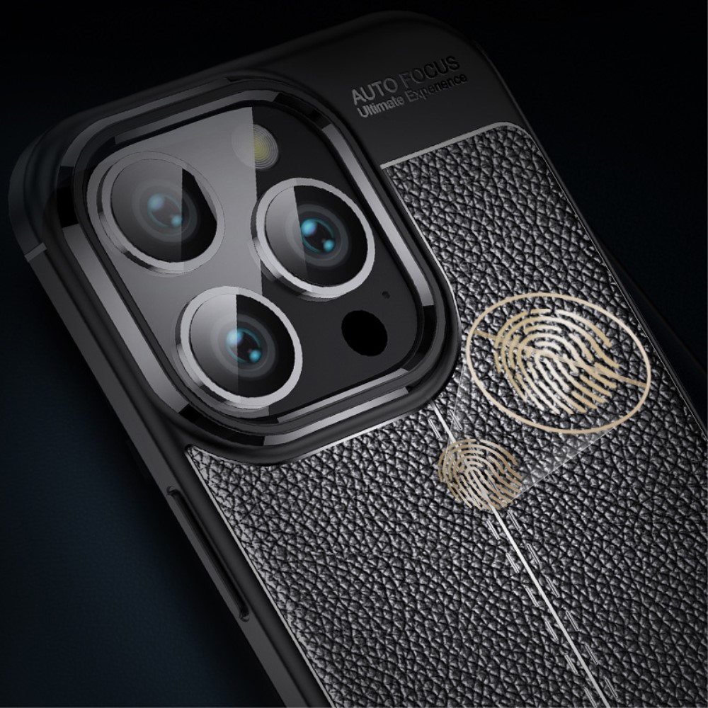  iPhone 16 Pro Max Skal Litchi Textur Svart