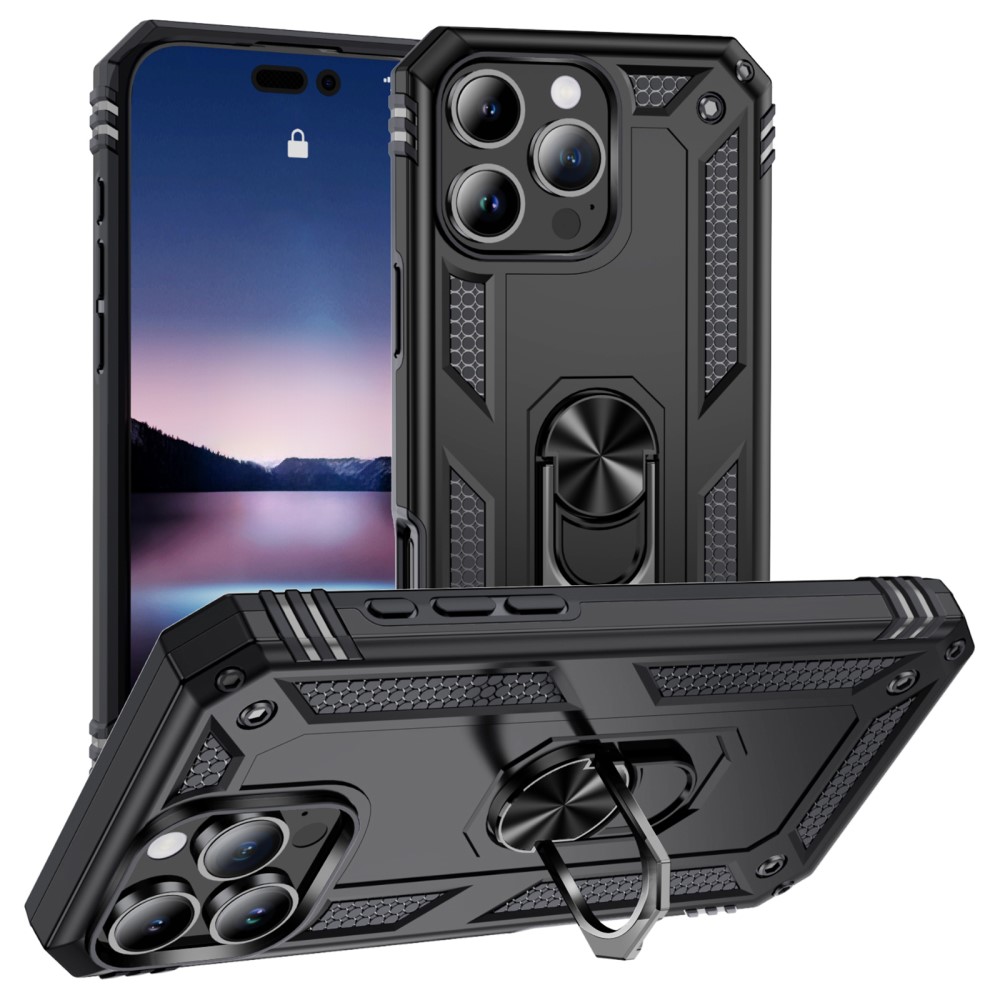  iPhone 16 Pro Max Skal Shockproof Hybrid Ring Svart