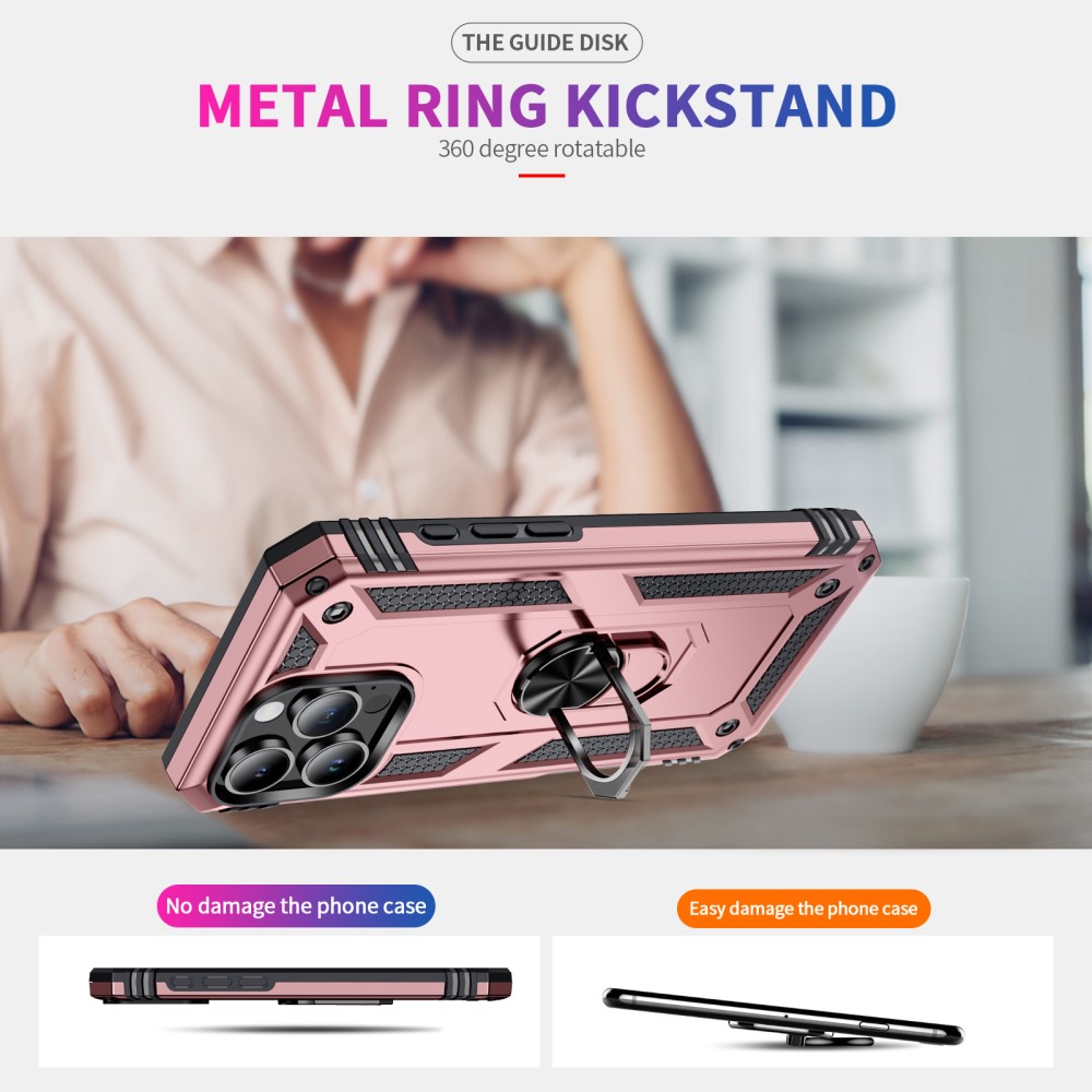  iPhone 16 Pro Max Skal Shockproof Hybrid Ring Roséguld