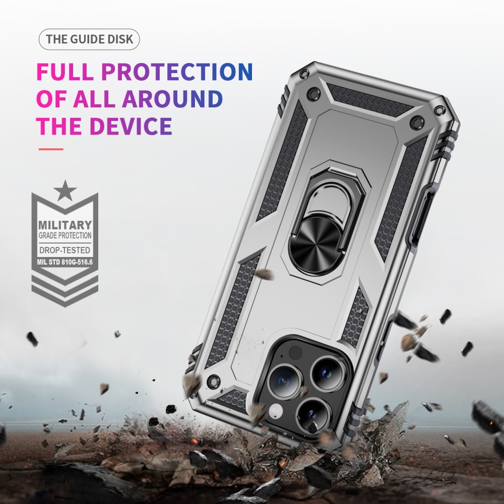  iPhone 16 Pro Max Skal Shockproof Hybrid Ring Silver