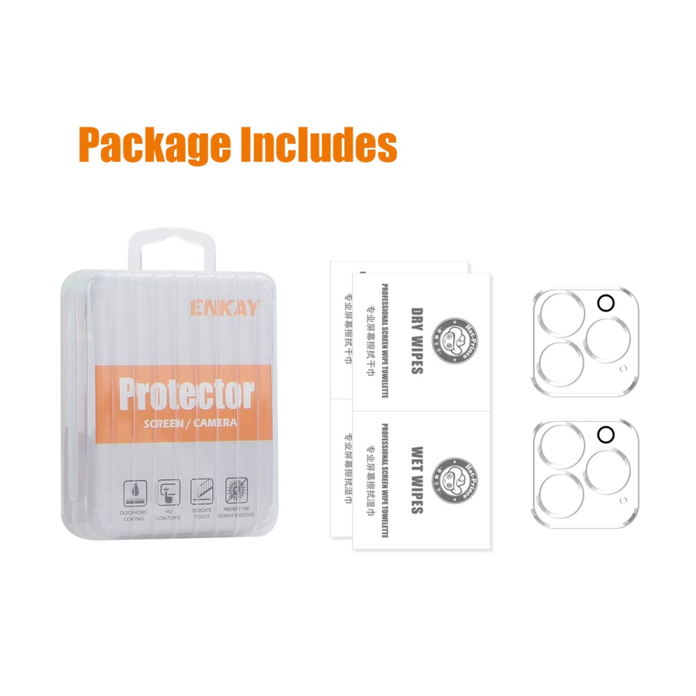 ENKAY ENKAY iPhone 16 Pro Max/16 Pro Linsskydd 2-PACK Härdat Glas