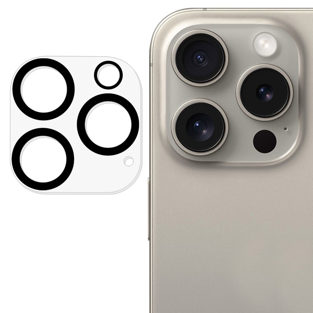  iPhone 16 Pro Max/16 Pro Linsskydd Härdat Glas Black Rings