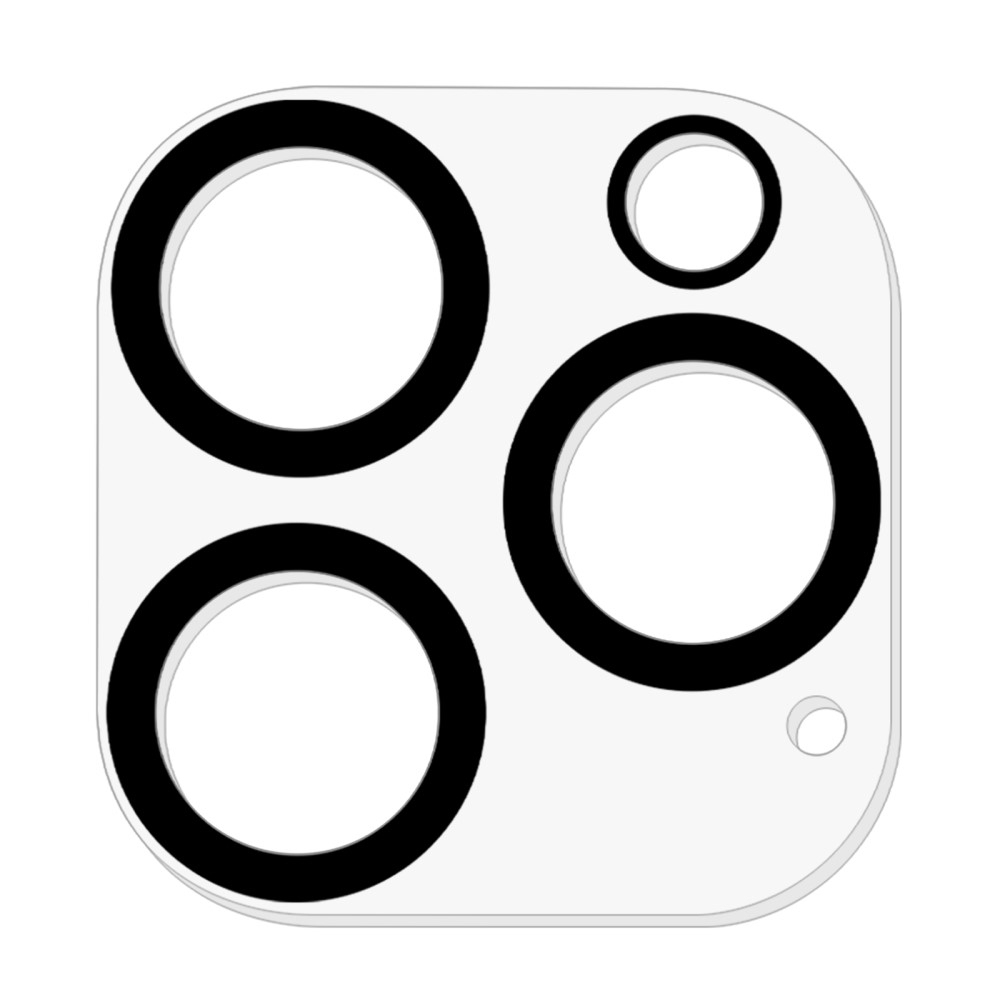  iPhone 16 Pro Max/16 Pro Linsskydd Härdat Glas Black Rings