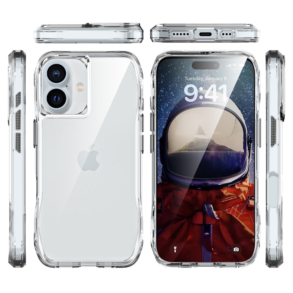  iPhone 16 Skal Hybrid Transparent