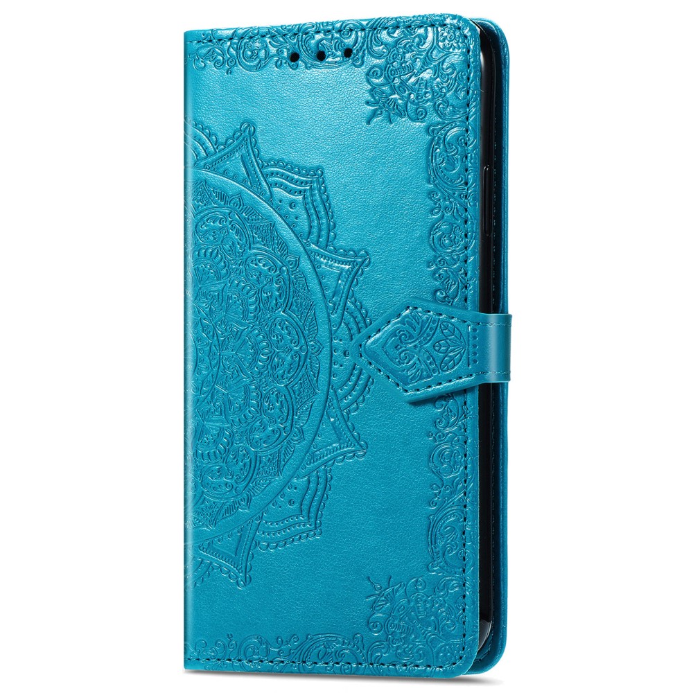  iPhone 16 Fodral Mandala Läder Blå