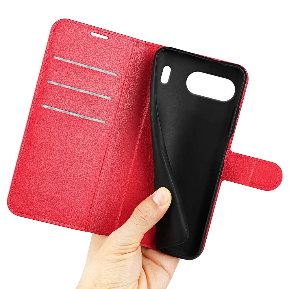  OnePlus Nord 4 Fodral Litchi Läder Röd