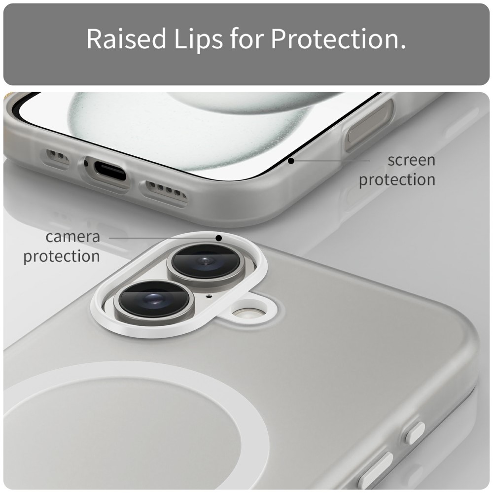  iPhone 16 Skal MagSafe Slim Matt Vit