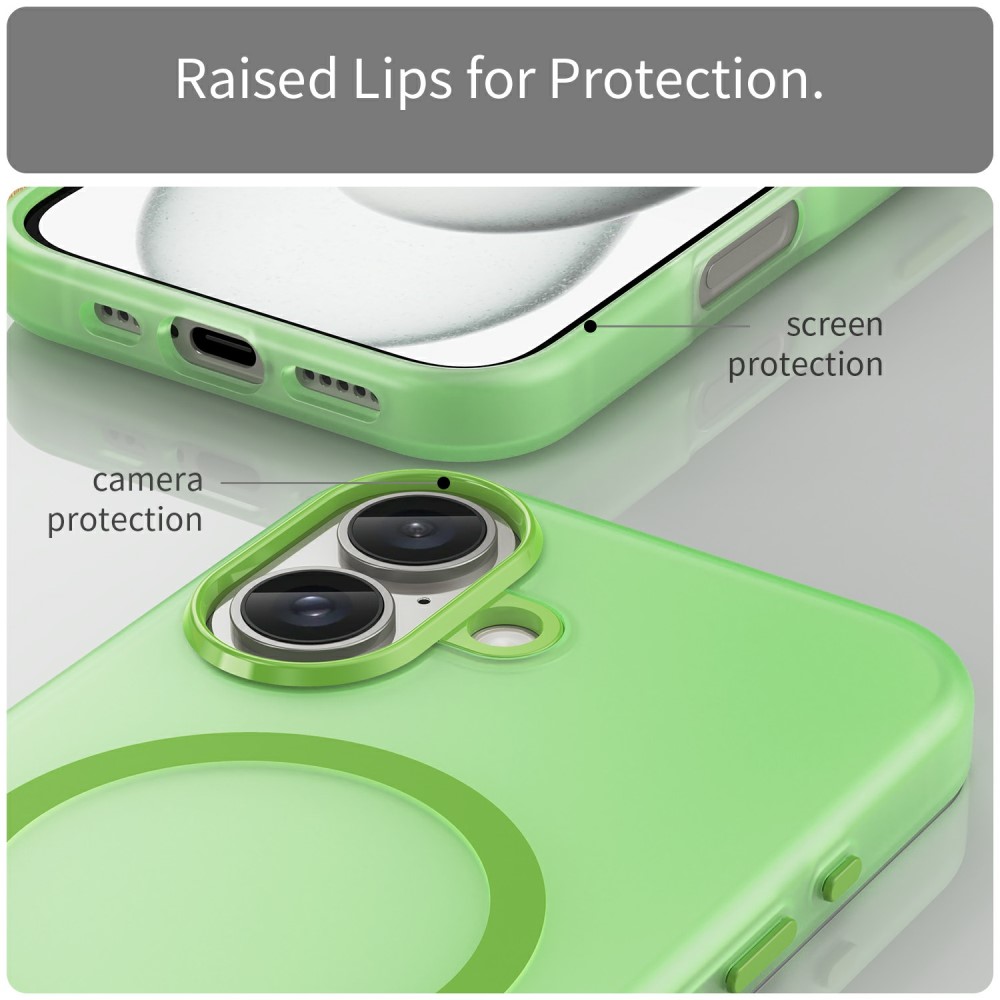  iPhone 16 Skal MagSafe Slim Matt Grön