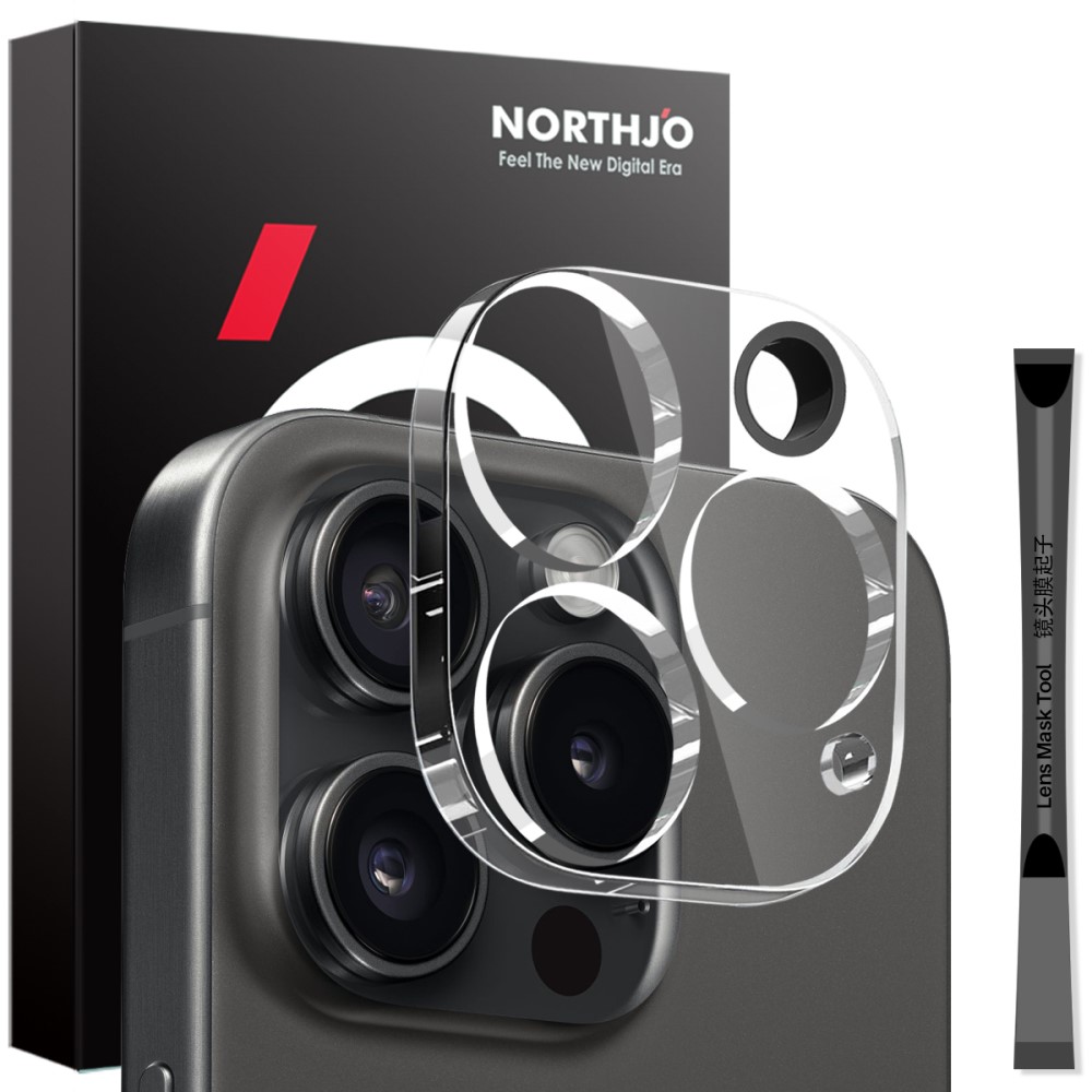 NORTHJO NORTHJO iPhone 15 Pro/15 Pro Max Linsskydd Transparent