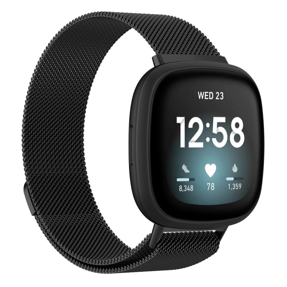  Fitbit Versa 4/Sense 2 Armband Milanese Loop Svart