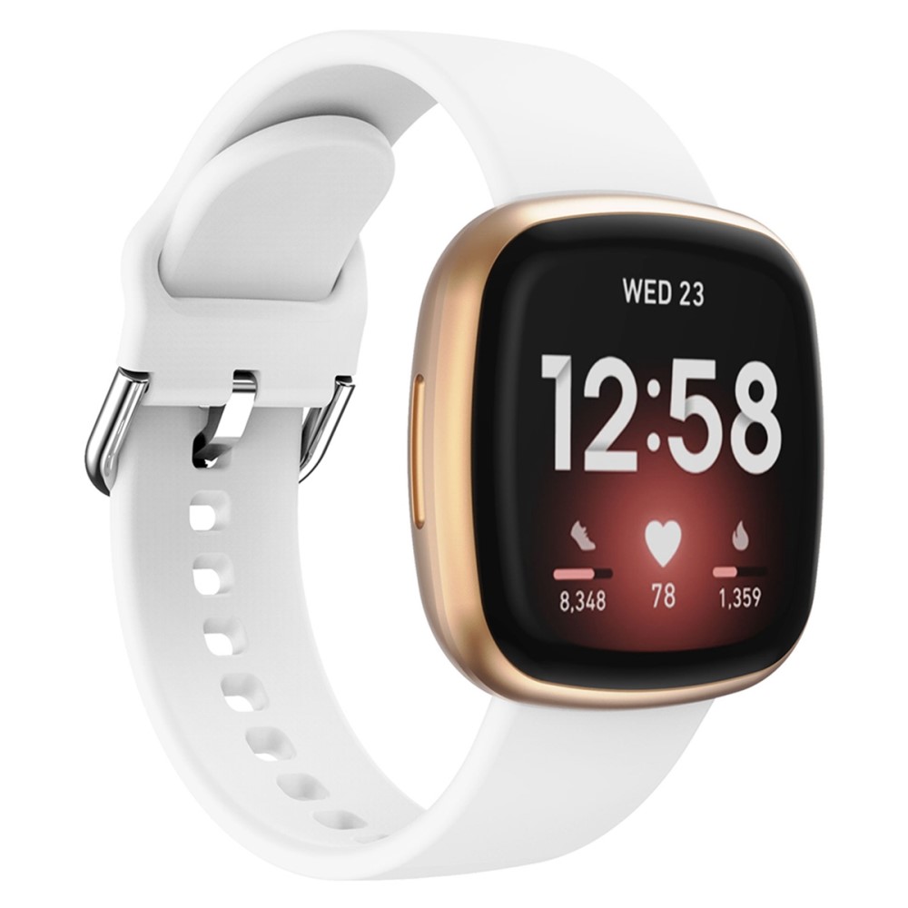  Fitbit Versa 4/Sense 2 Klockarmband Silikon Vit