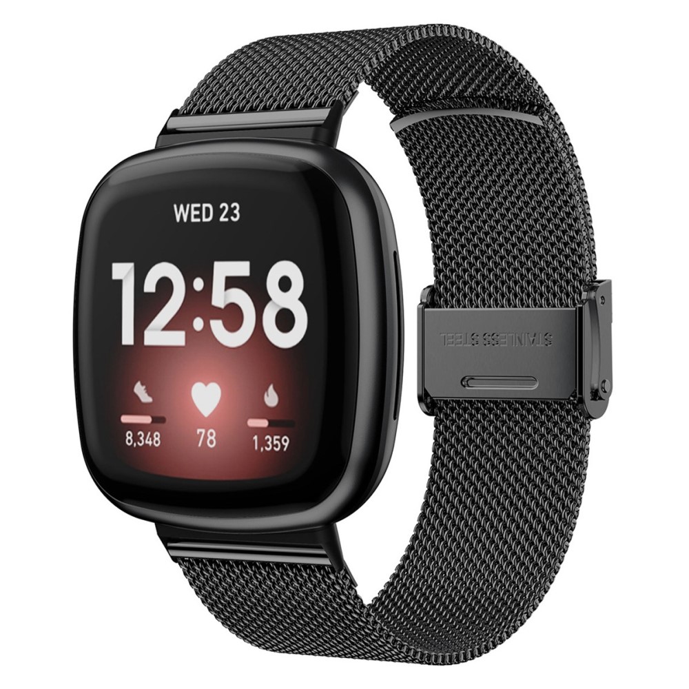  Fitbit Versa 4/Sense 2 Klockarmband Milanese Svart