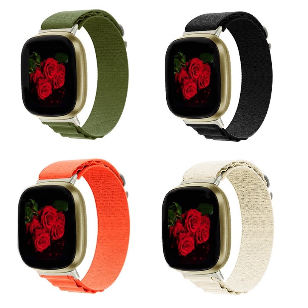  Fitbit Versa 4/Sense 2 Armband Justerbar Nylon Off White