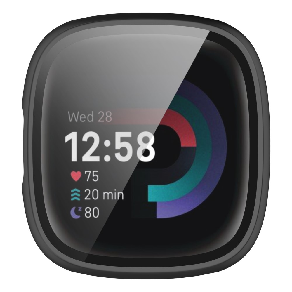  Fitbit Versa 4/Sense 2 Skal Med Skärmskydd Svart