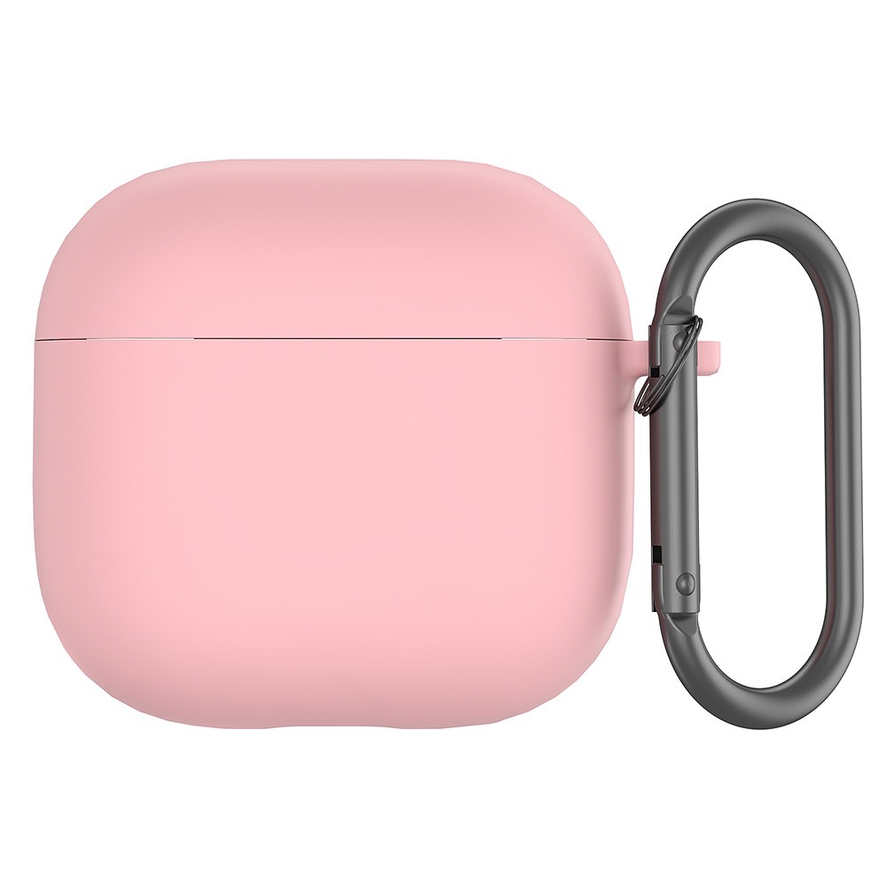  AirPods 4 Skal Med Karbinhake Silikon Ljus Rosa