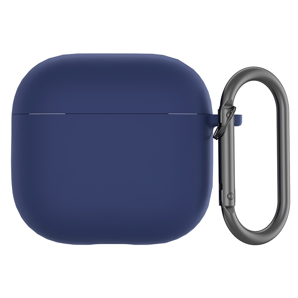  AirPods 4 Skal Med Karbinhake Silikon Mörk Blå