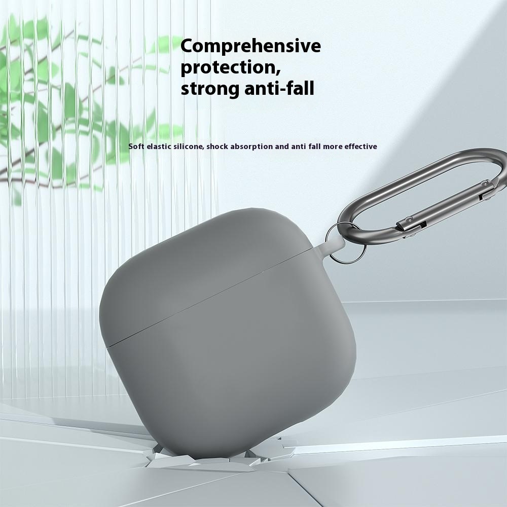  AirPods 4 Skal Med Karbinhake Silikon Mörk Blå