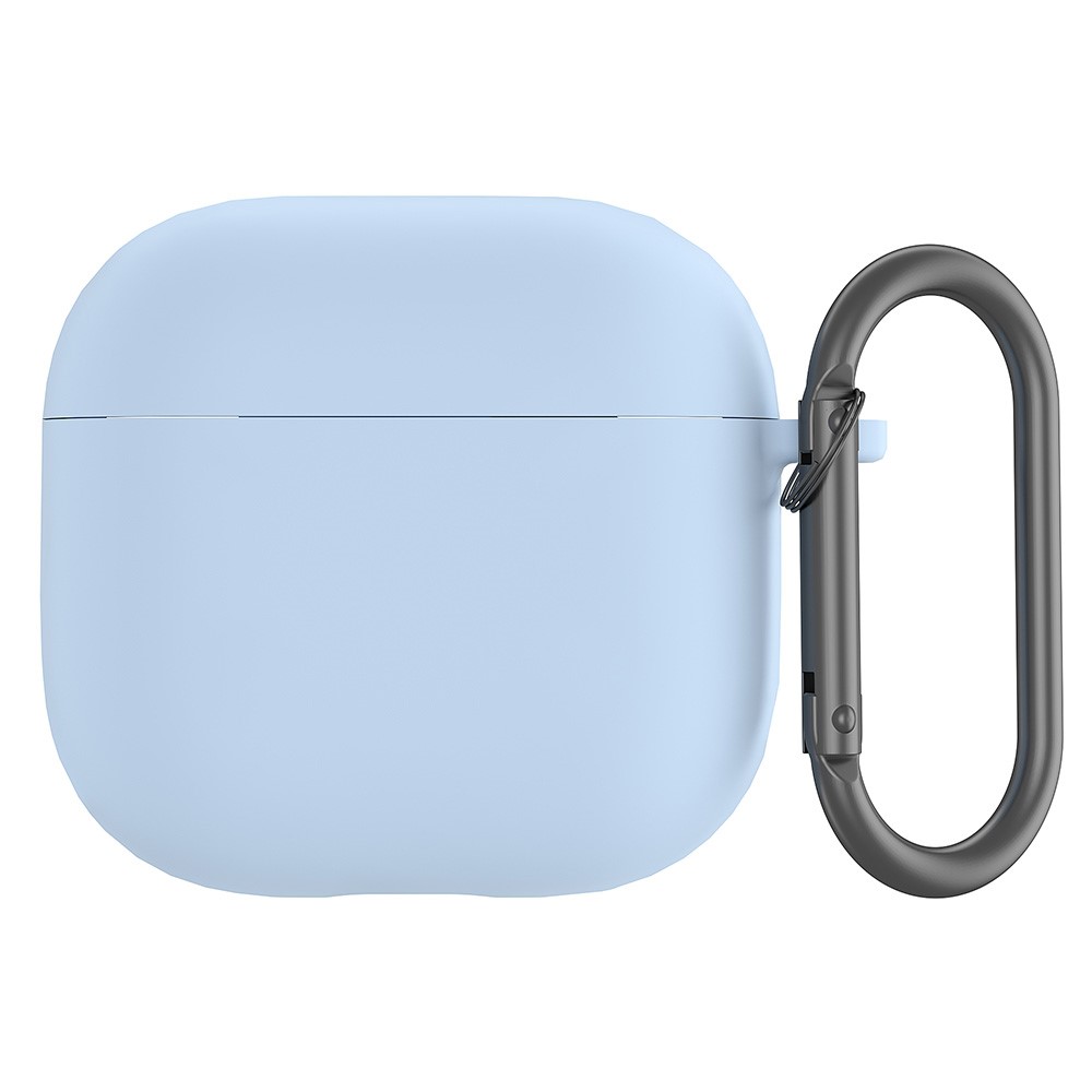  AirPods 4 Skal Med Karbinhake Silikon Ljus Blå