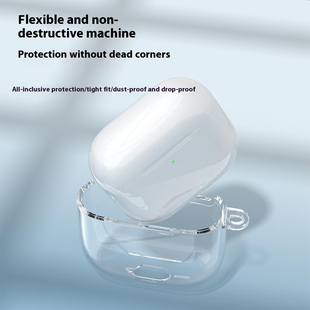  AirPods 4 Skal TPU Karbinhake Transparent