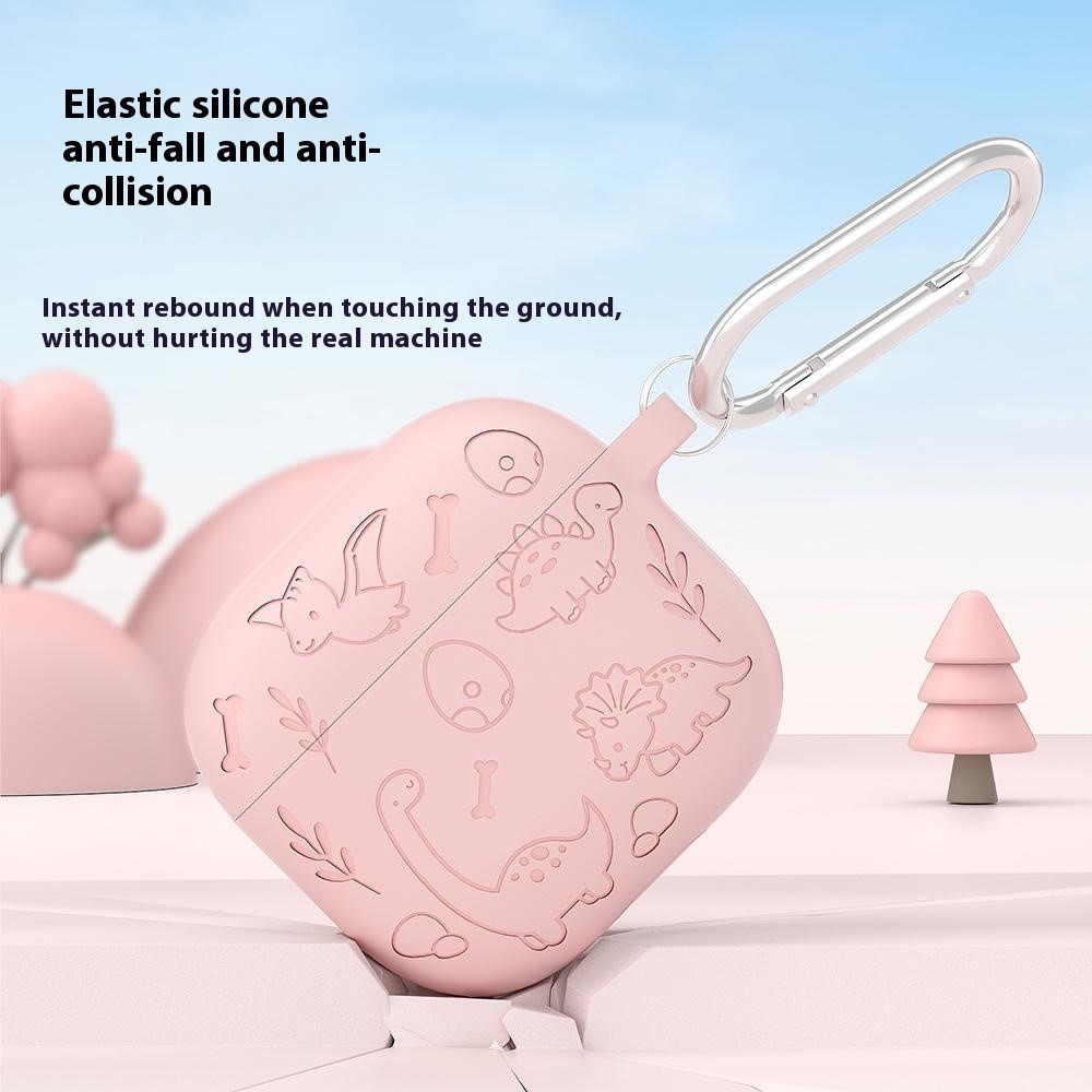  AirPods 4 Skal Med Dinosaurie Motiv Silikon Lila