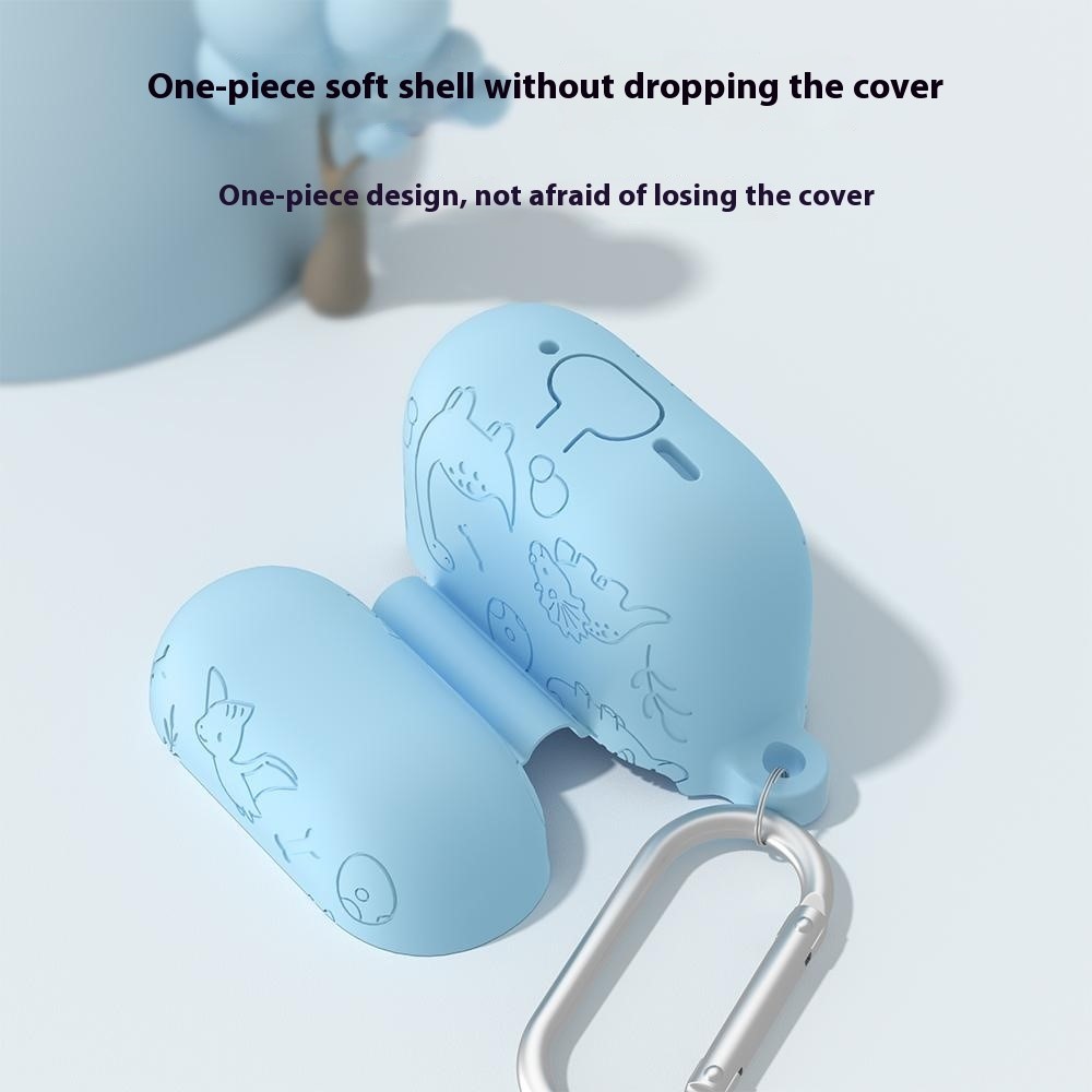  AirPods 4 Skal Med Dinosaurie Motiv Silikon Lila