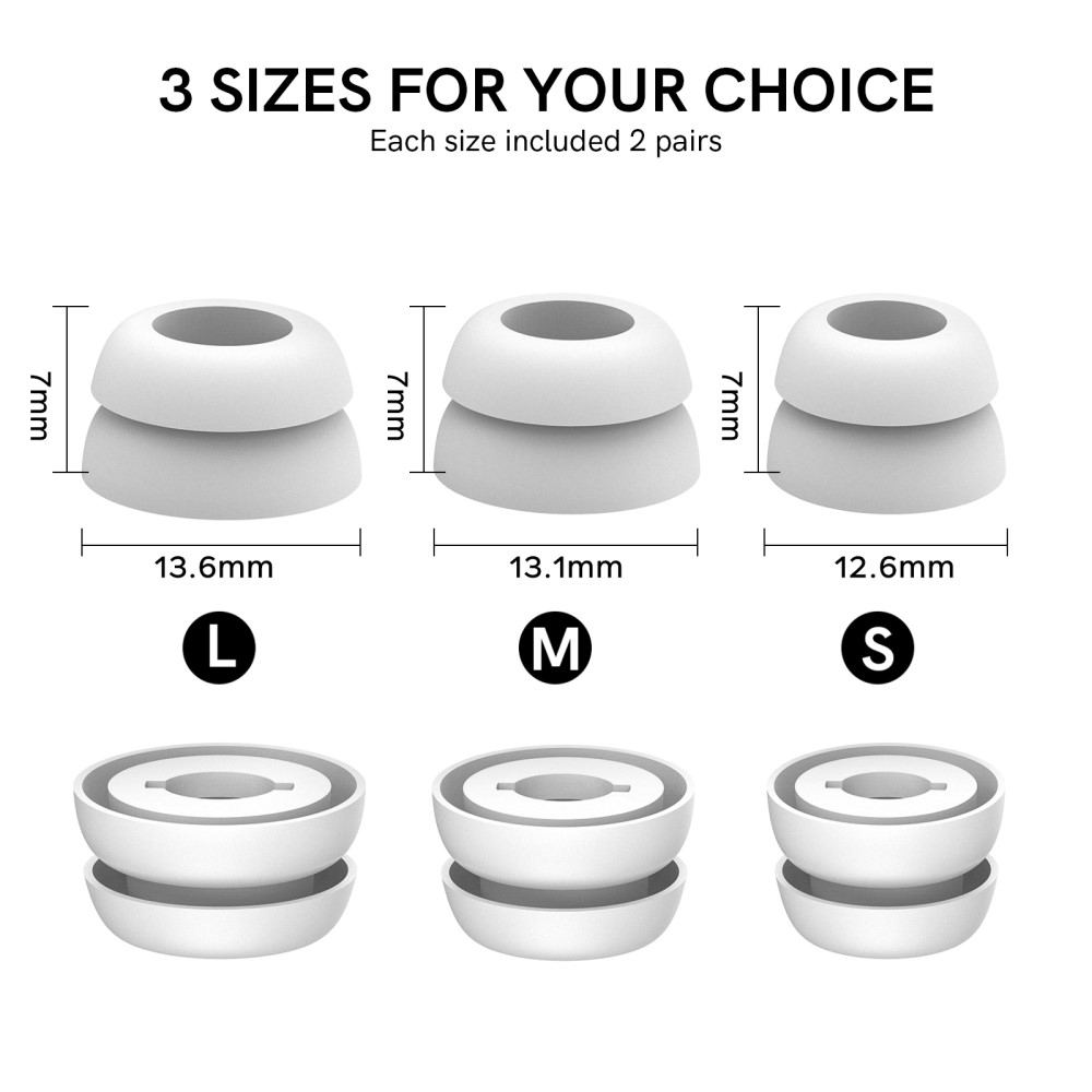 AHASTYLE AHASTYLE Galaxy Buds Pro 3 Öronpluggar 3-PACK Vit
