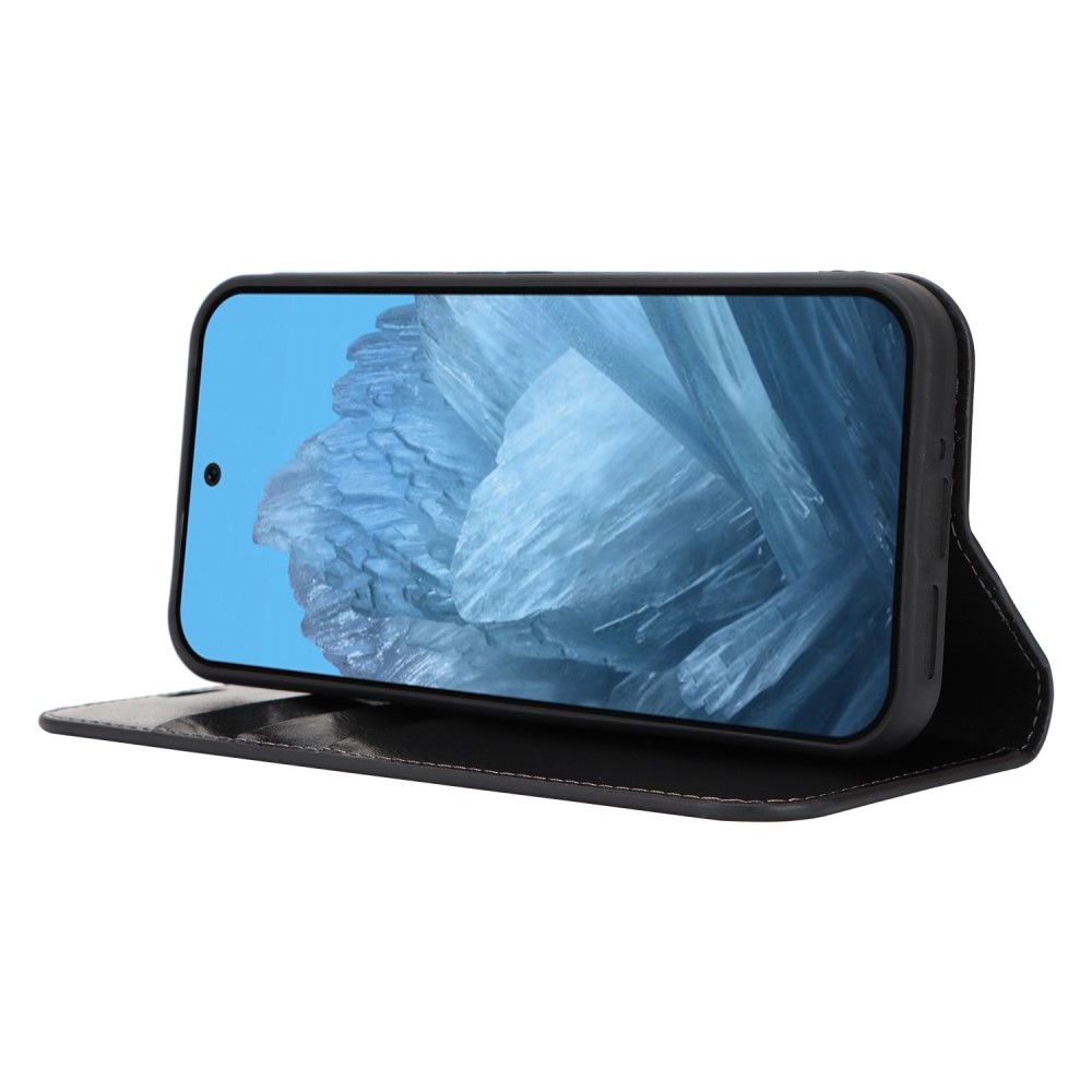  Google Pixel 9 Pro XL Fodral Crazy Horse Läder Svart