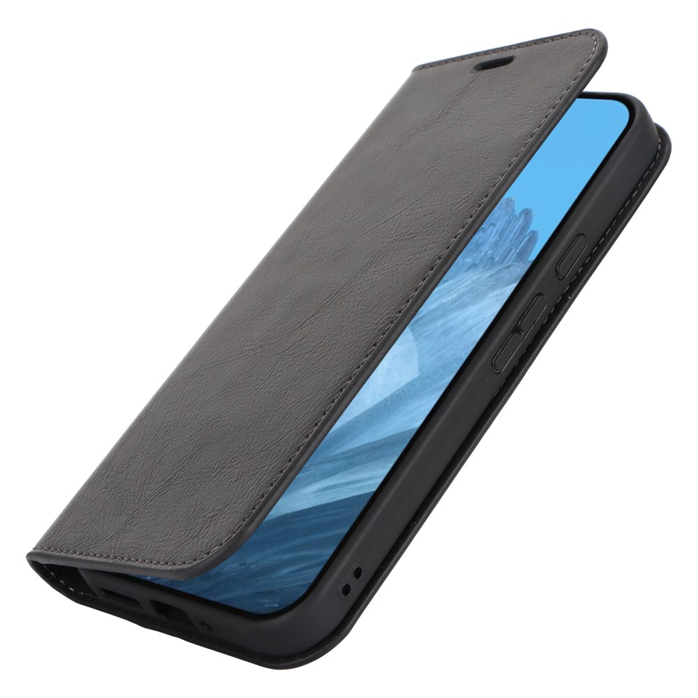  Google Pixel 9 Pro XL Fodral Crazy Horse Läder Svart