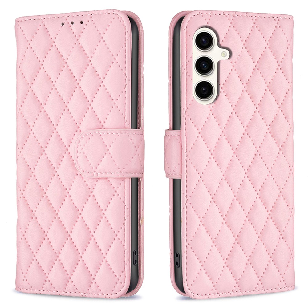  Samsung Galaxy S24 FE Fodral Diamond Läder Rosa