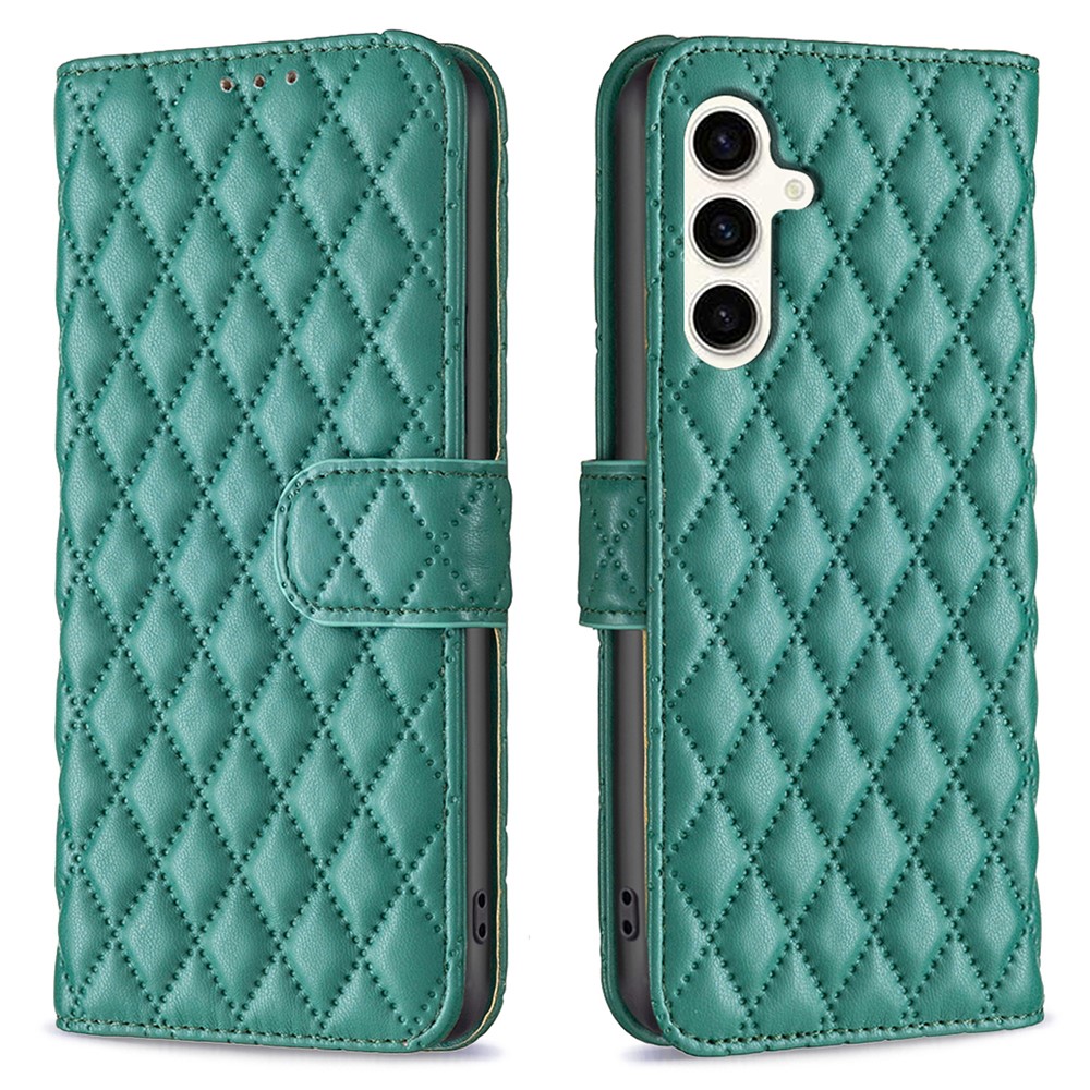  Samsung Galaxy S24 FE Fodral Diamond Läder Grön