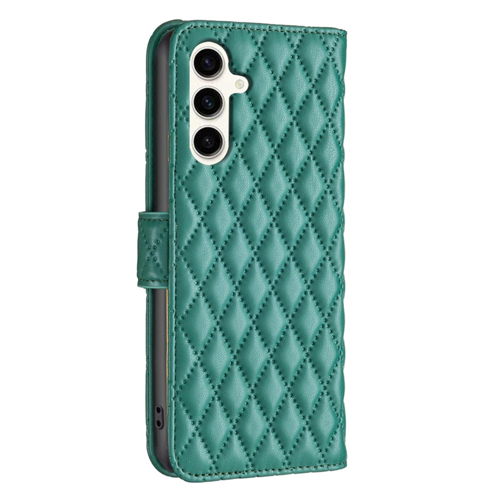  Samsung Galaxy S24 FE Fodral Diamond Läder Grön
