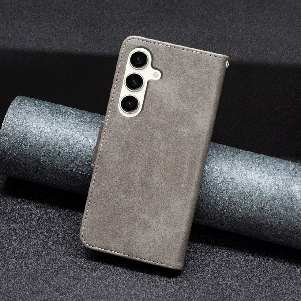  Samsung Galaxy S24 FE Fodral Läder Grå
