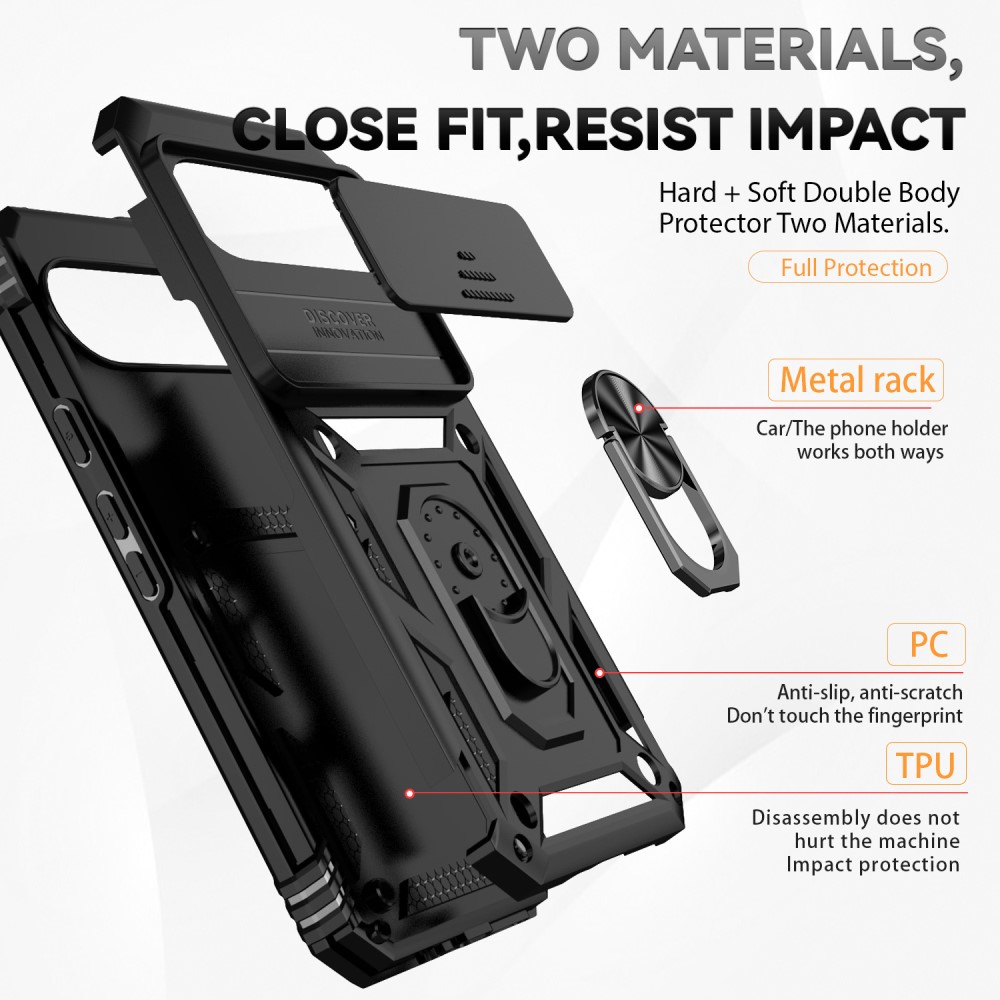  Google Pixel 9 Pro XL Skal CamShield Armor Ring Svart