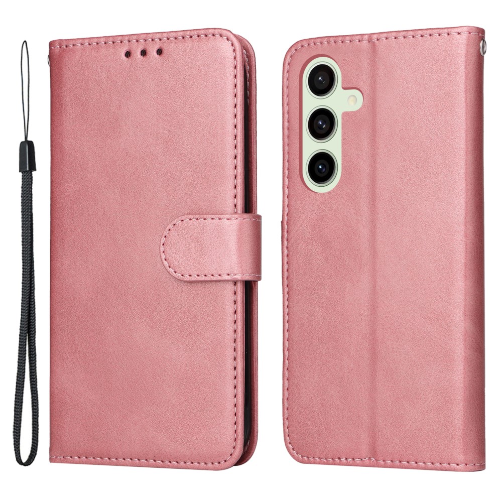  Samsung Galaxy S24 FE Plånboksfodral Läder Roséguld