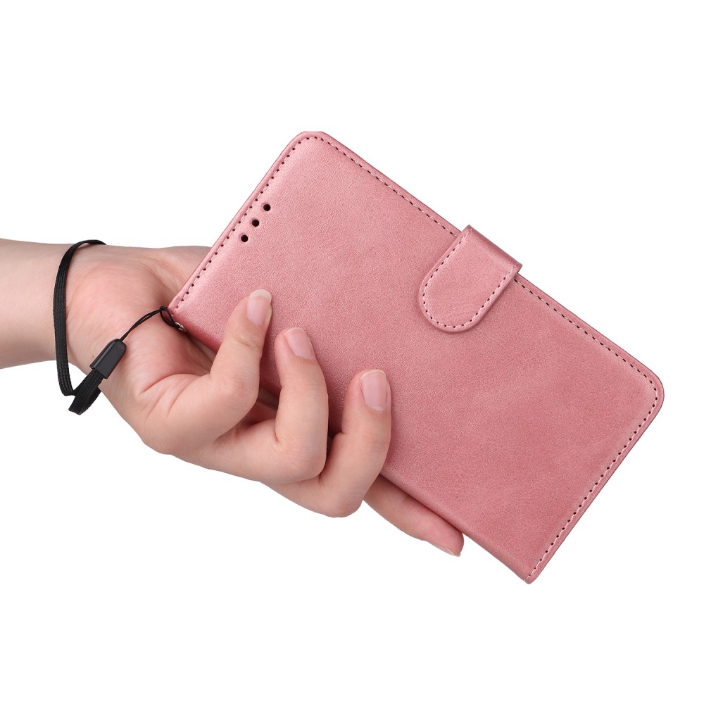  Samsung Galaxy S24 FE Plånboksfodral Läder Roséguld