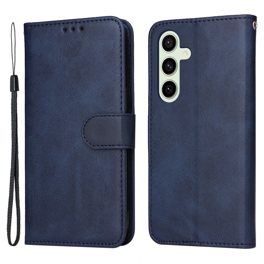  Samsung Galaxy S24 FE Plånboksfodral Läder Mörk Blå