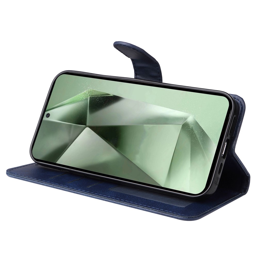  Samsung Galaxy S24 FE Plånboksfodral Läder Mörk Blå